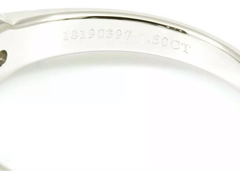 Tiffany & Co. .50ct Diamond Solitaire Wedding/ Engagement PT950 Ring Sz 6