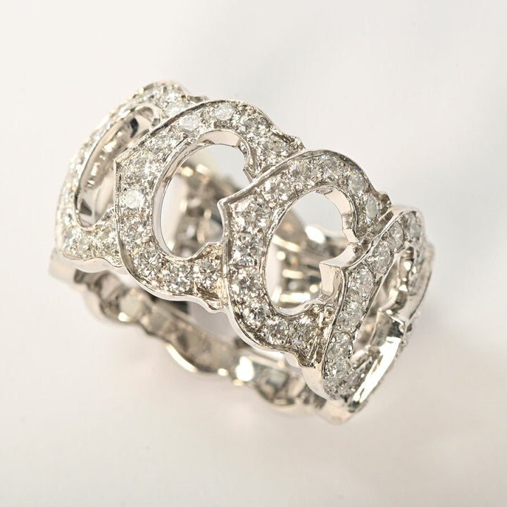 Cartier C de Diamond Entrelaces 18Kt White Gold Ring Size #54 / US 6.5
