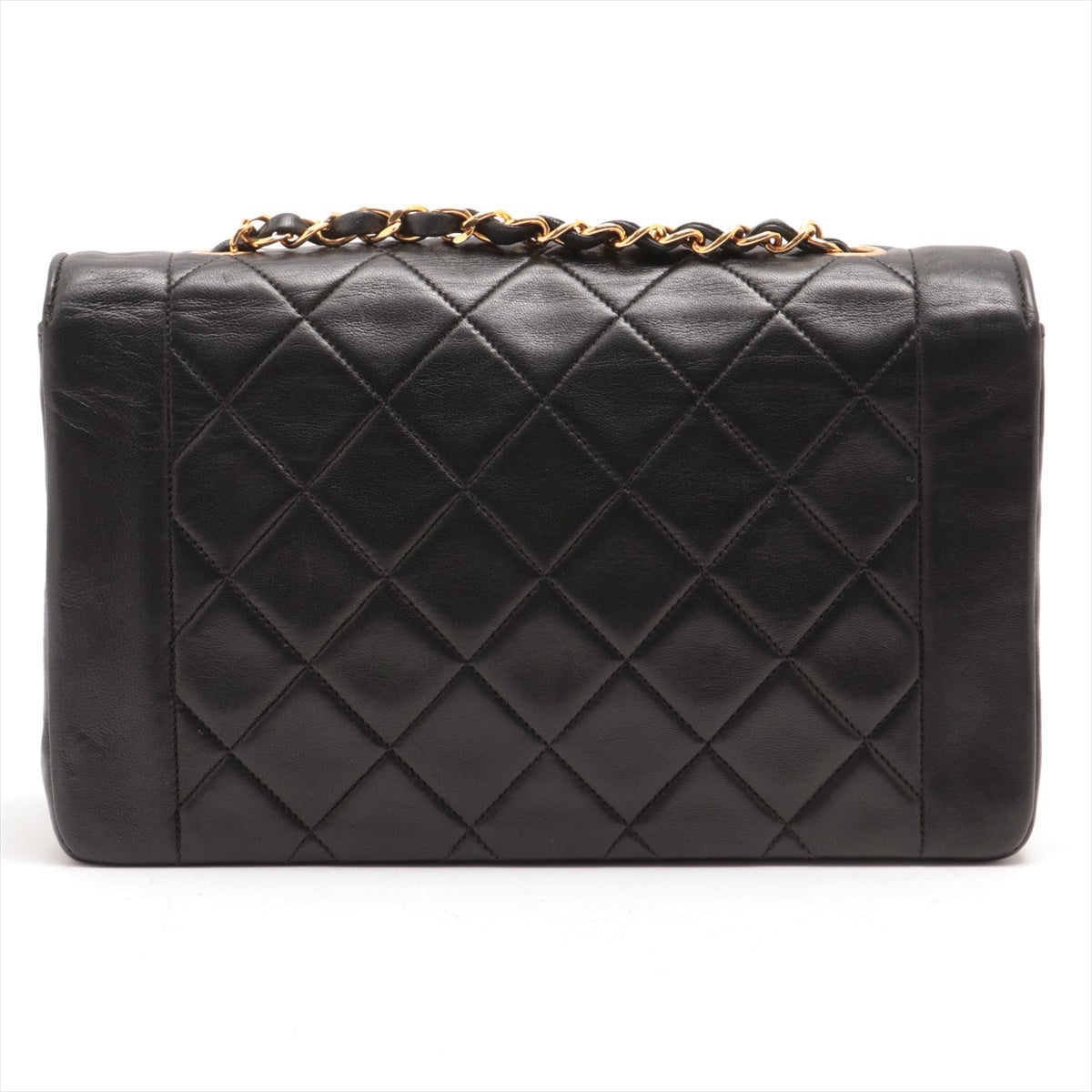 Vintage CHANEL Black Lambskin GHW Diana Flap Bag