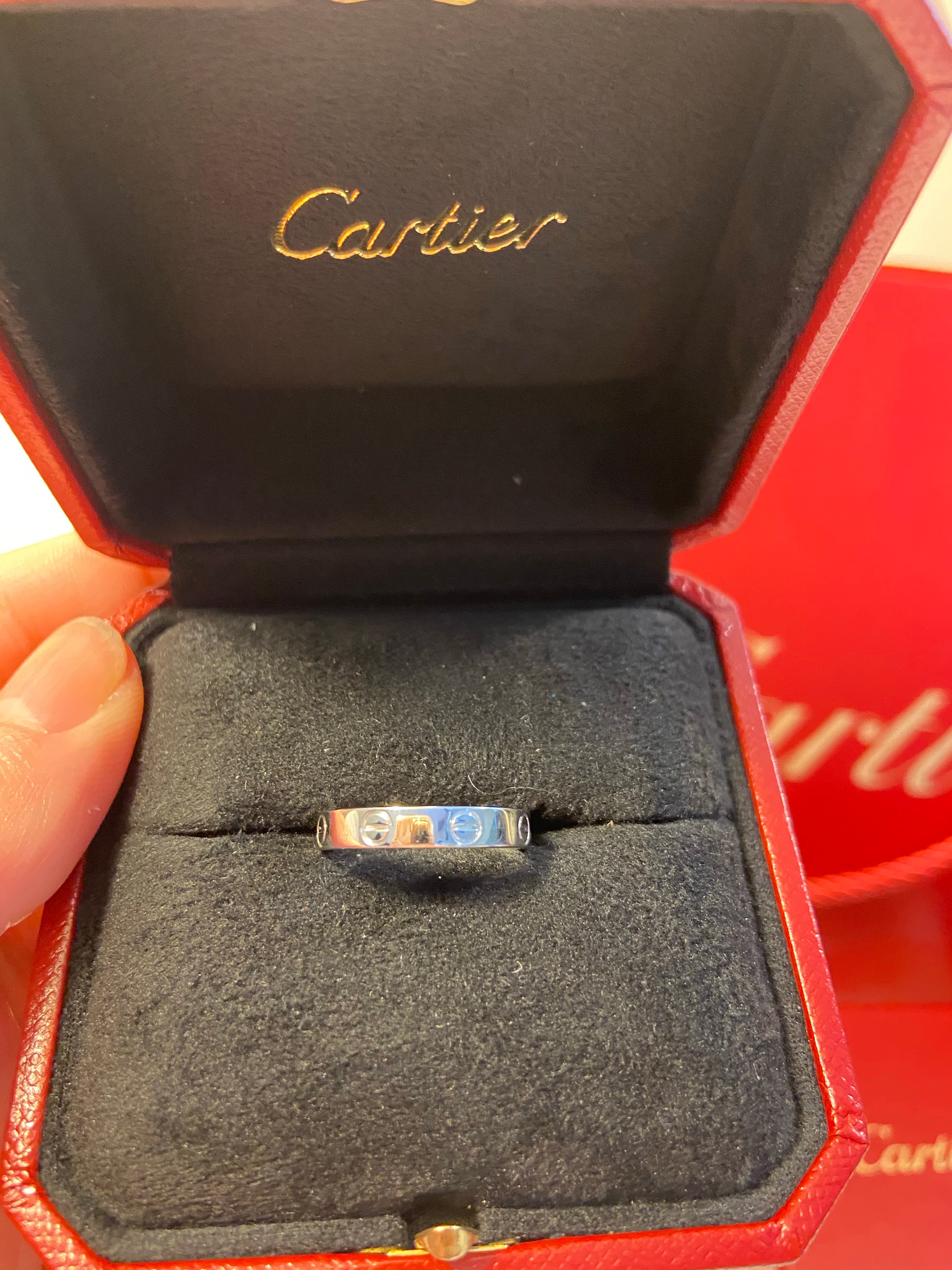 Cartier Mini / Wedding Love Ring 18KT White Gold #55/ US 7