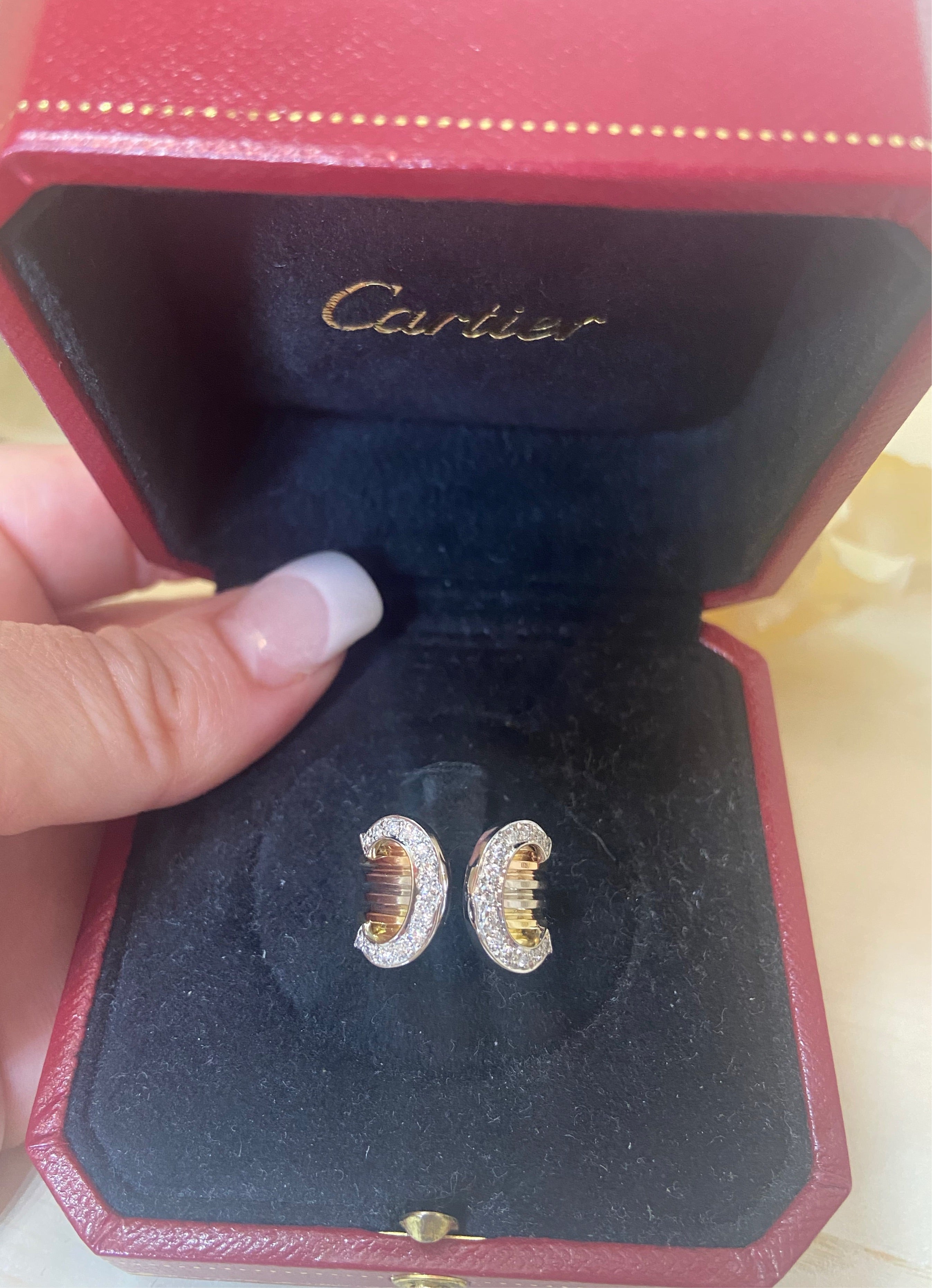 Cartier Diamond 2C Wide 18KT Trinity Tri-Gold Ring #51/ US 5.5