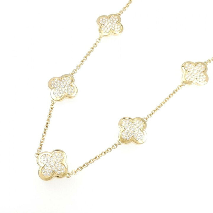 Van Cleef & Arpels Diamond-Paved Pure Alhambra 18KT Yellow Gold Necklace