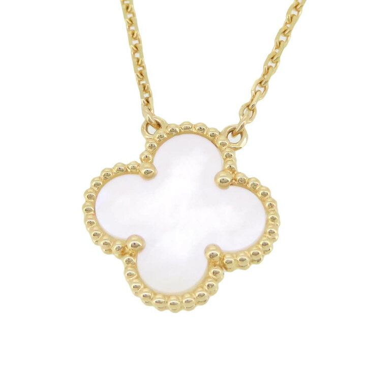 Van Cleef & Arpels Vintage Alhambra Mother of Pearl Yellow Gold Necklace