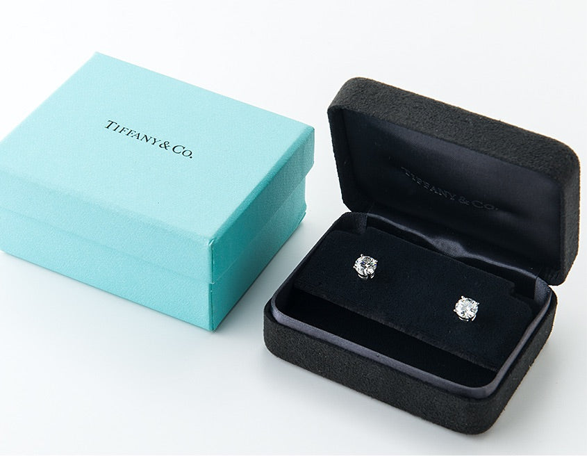 Tiffany & Co. 2.30ct Diamond Solitaire Platinum Signature Ear Studs