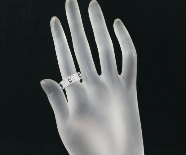 Cartier Diamond Paved Black Ceramic Love Ring #52/ US 6