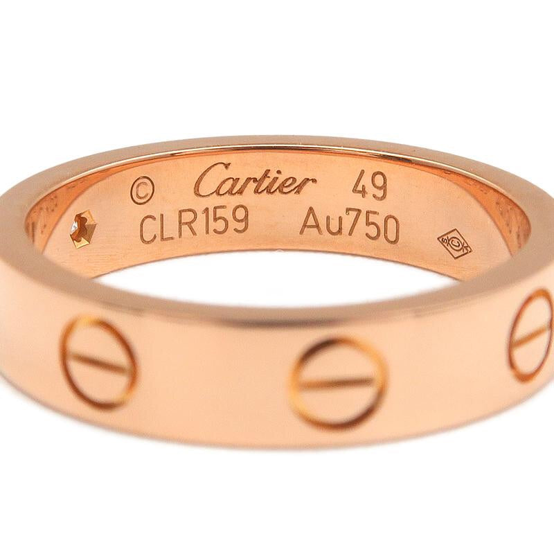 Cartier Mini 1P Diamond Love Ring Rose Gold US 5