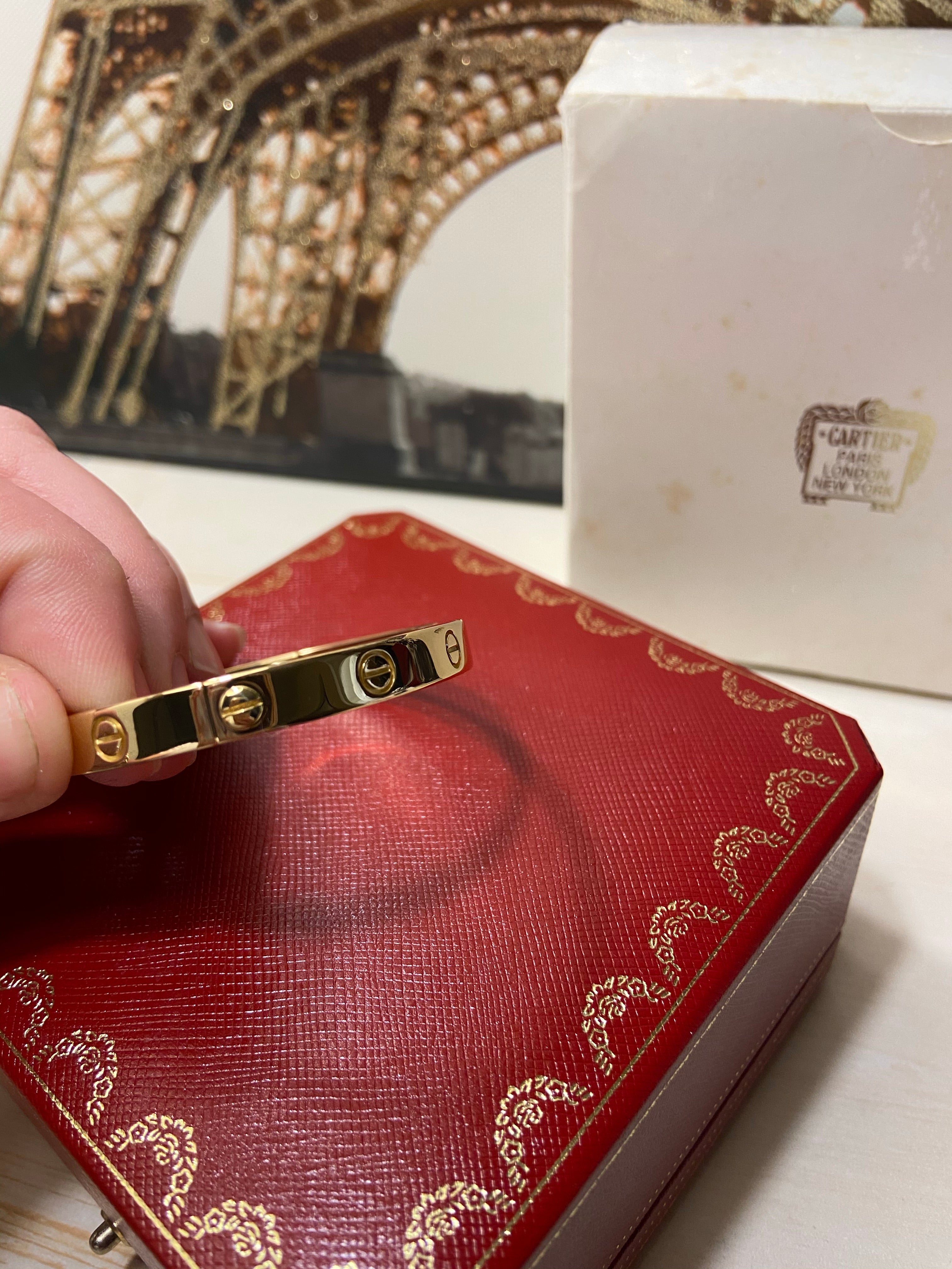 Cartier 18KT Yellow Gold Love Bracelet Size 17