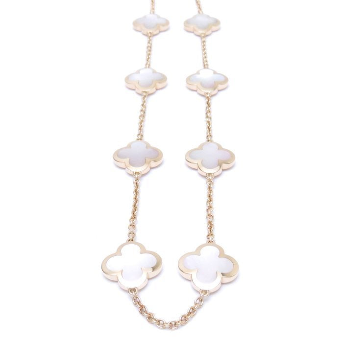 Van Cleef & Arpels Pure Alhambra Mother of Pearl 9 Motif Necklace