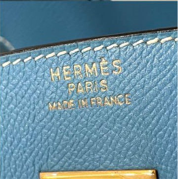Hermès 30 Bleu Jean Birkin Epsom Leather Bag