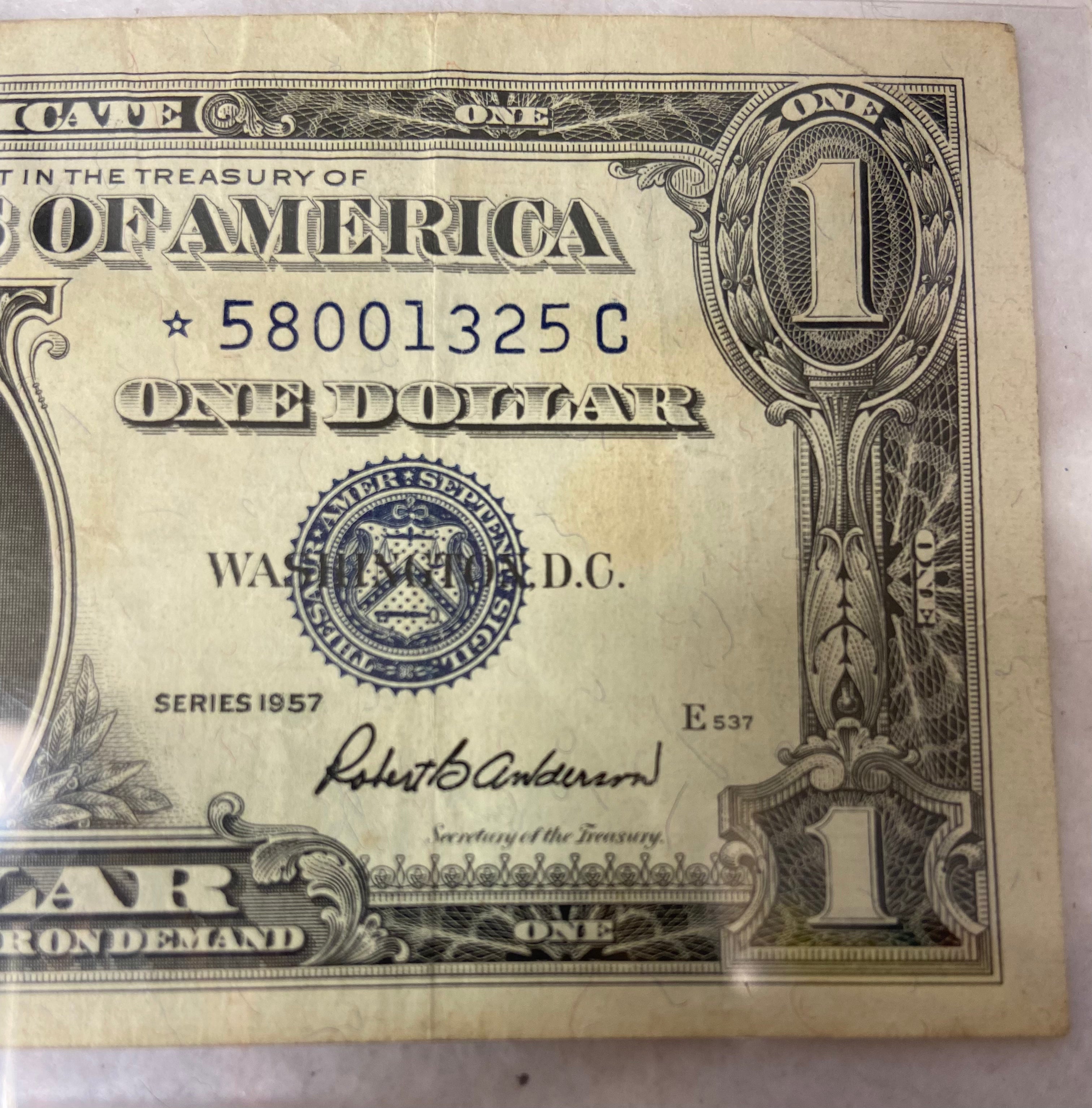 Rare 1957 Series C Blue Seal Silver Certificate Misc.