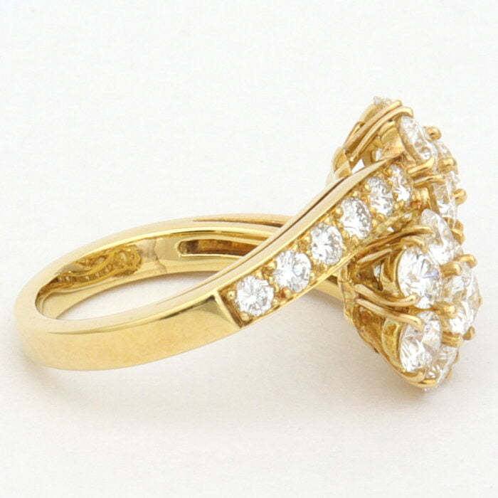 Van Cleef & Arpels Diamond Fleurrette Bypass 18KT Gold Ring #59/ US 5