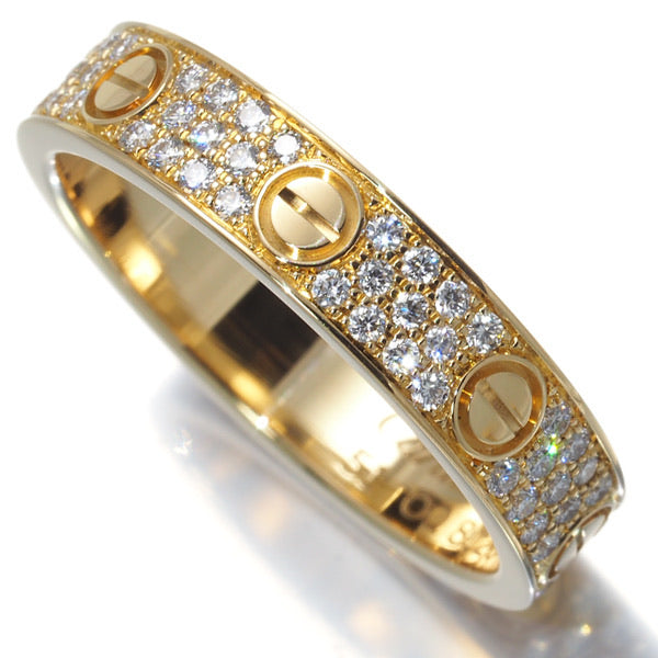 Cartier Diamond Paved 18KT Yellow Gold Wedding Love Ring Size 51/ US 5.5