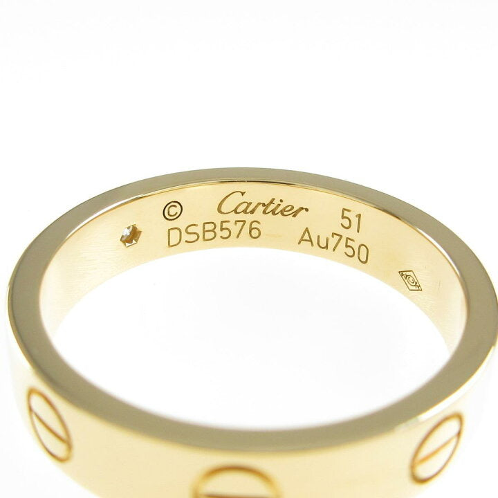 Cartier 1P Diamond 18KT Yellow Gold Love Ring Size 51/ 5.5