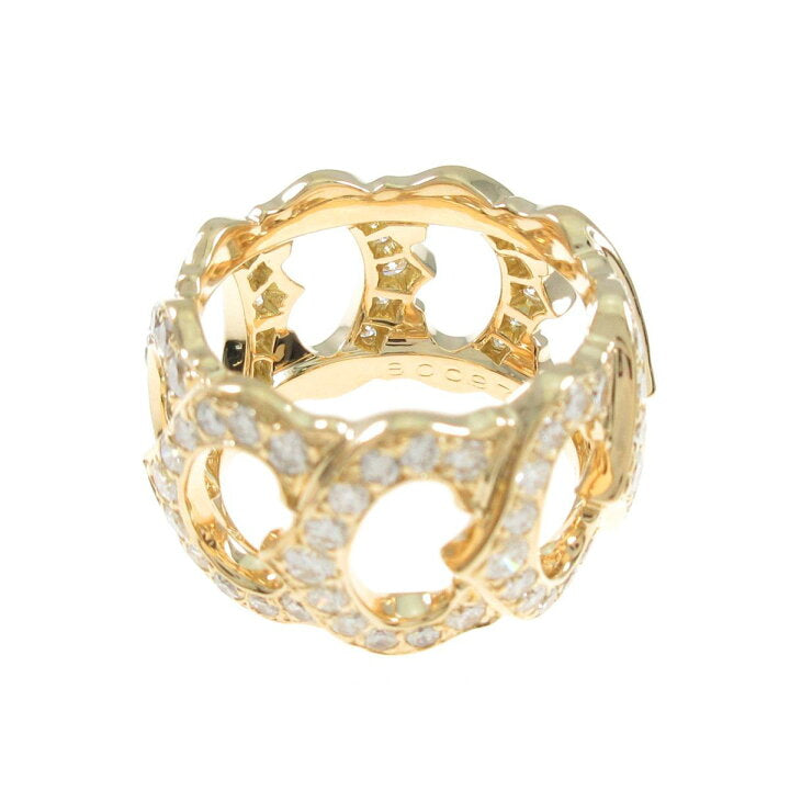 Cartier C de Cartier Diamond-Paved 18KT Yellow Gold Ring Size 5