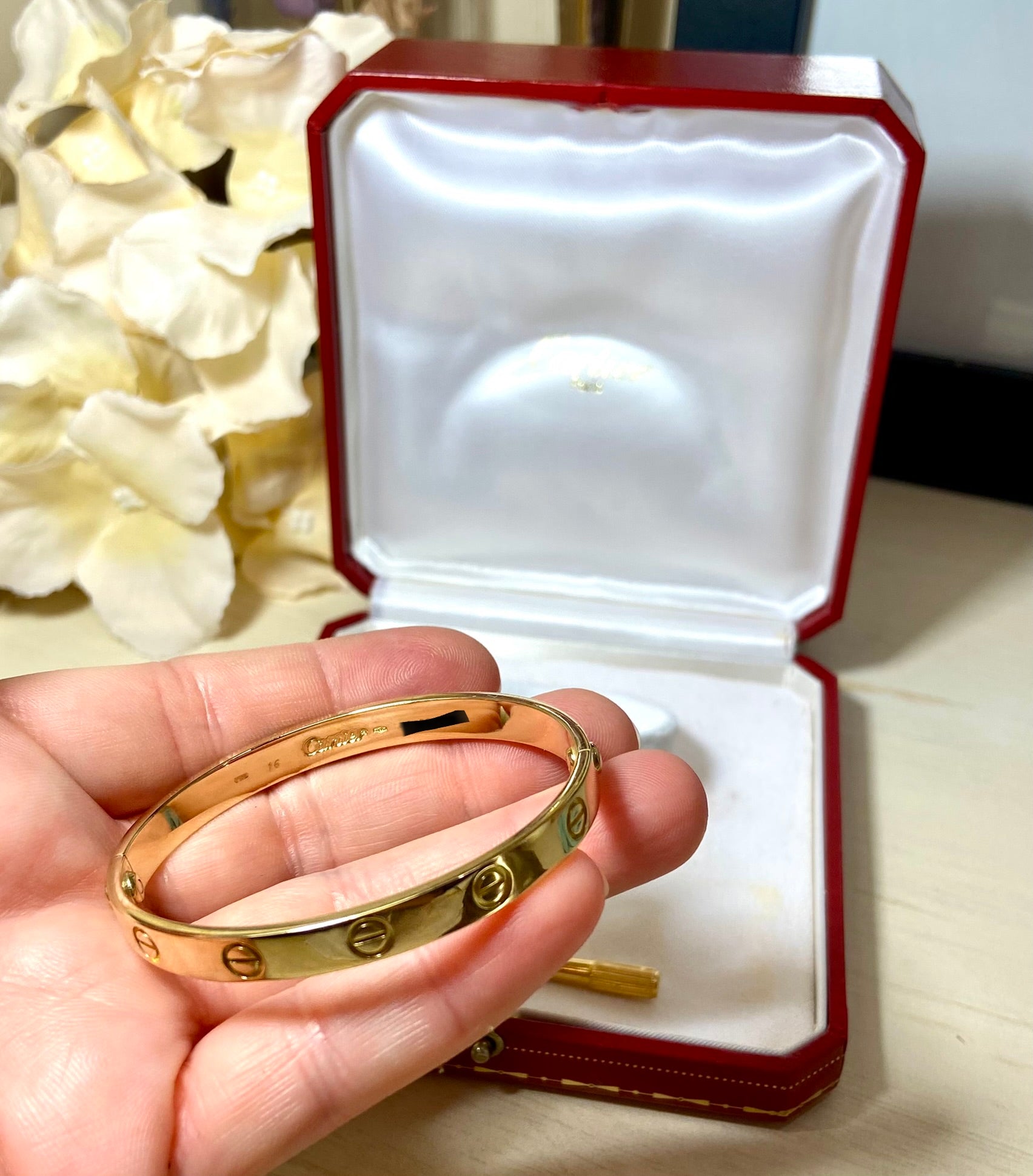 Cartier 18KT Yellow Gold Love Bracelet Size 16