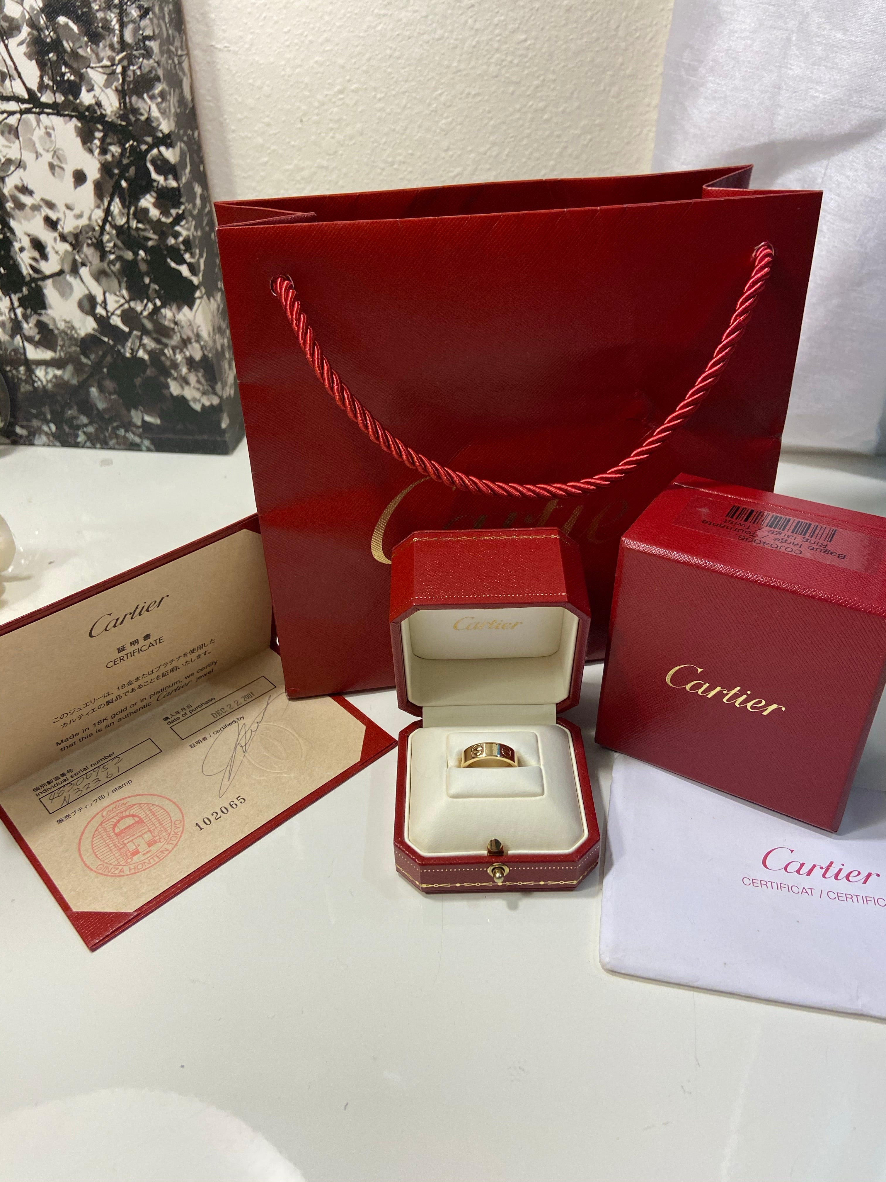 Cartier Full Size 18KT Yellow Gold Love Ring Size 52/ US 6
