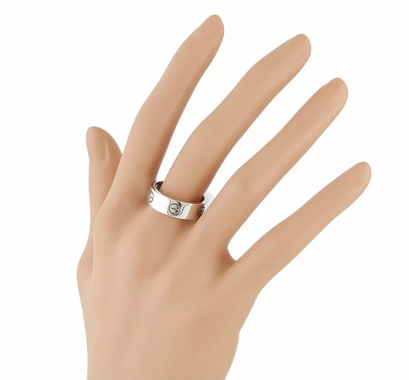 Cartier 18KT White Gold Love Ring Size 58/ US 9