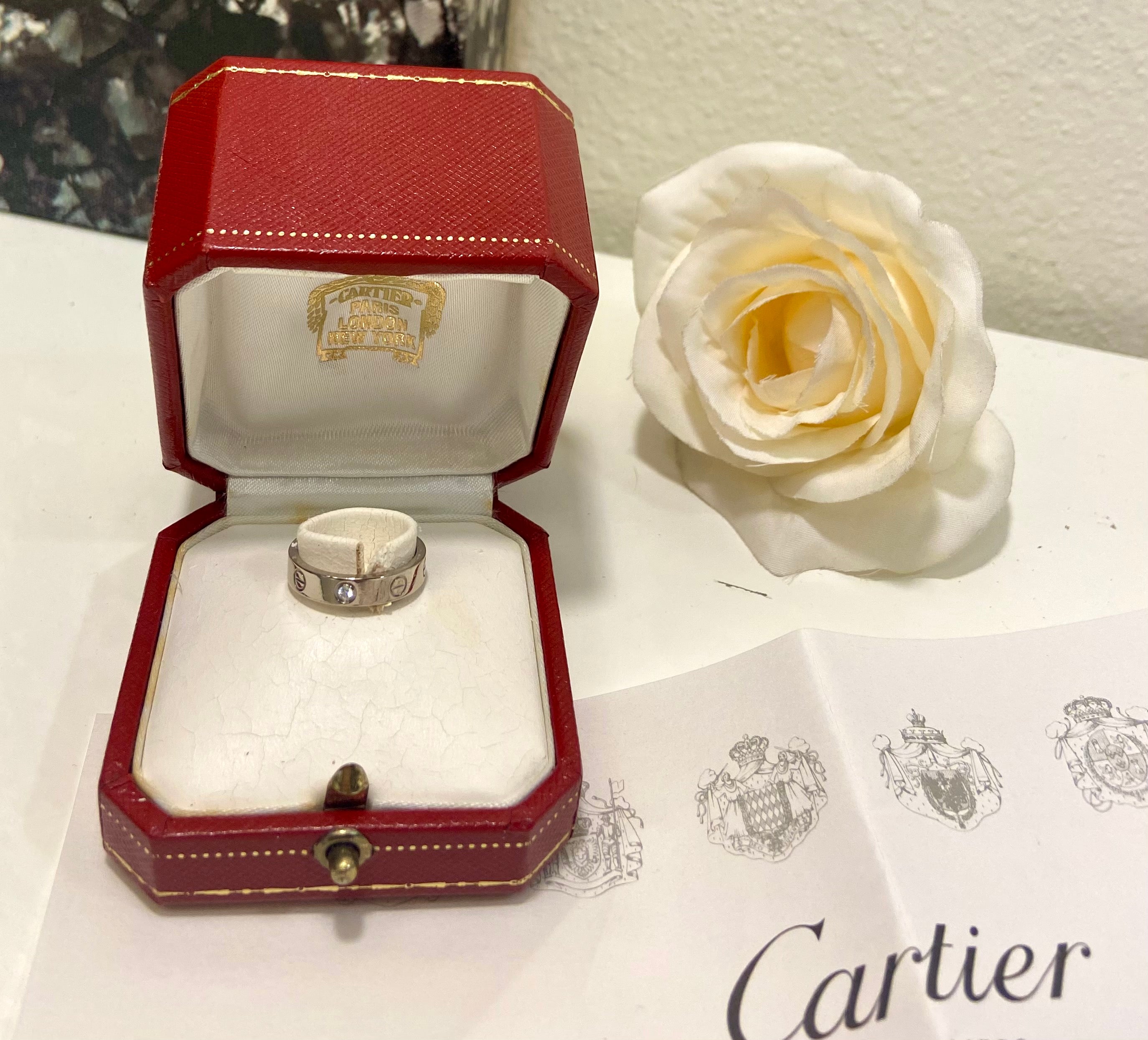 Cartier Wedding/ Mini 18KT White Gold Love Ring Size 51/ US 5