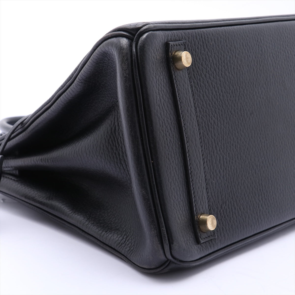 Hermès Birkin 30 Black Pebbled Leather Gold Harware