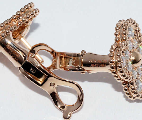 Van Cleef & Arpels Diamond Vintage Alhambra Ear Studs