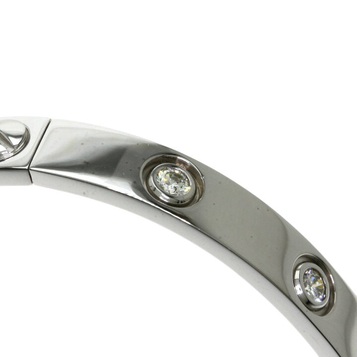 Cartier 10 Diamond 18KT White Gold Love Bracelet Size 16