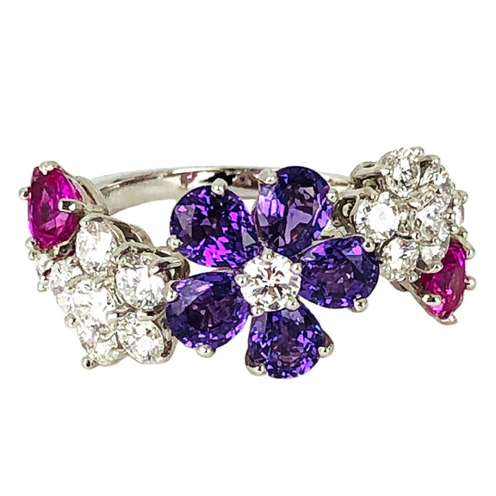 Van Cleef & Arpels Folie de Pres Diamond Sapphire High Jewelry Ring