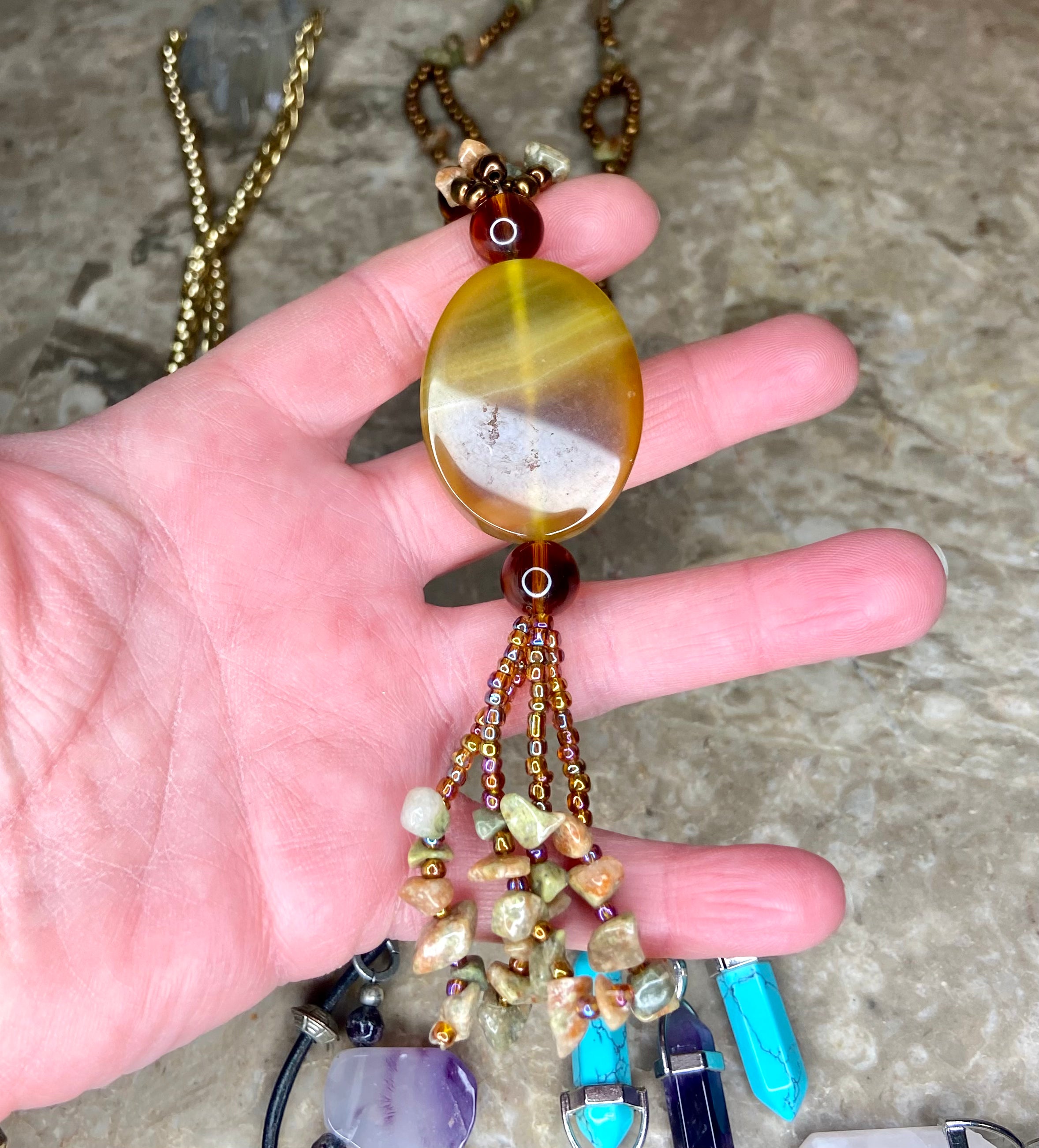 Bundle of Natural Stone Jewelry, Pendants, Turquoise, Amethyst, Druzy Reseller, Misc