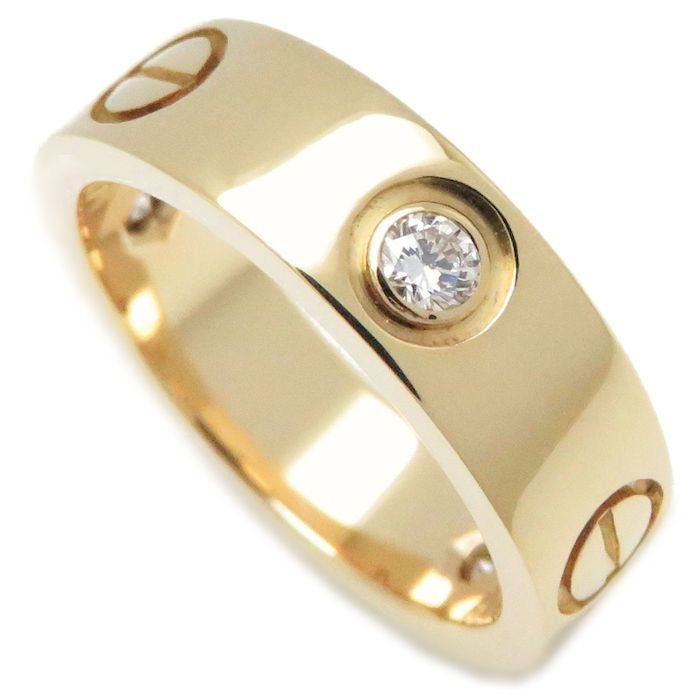 Cartier 3P Diamond Yellow Gold Love Ring #51/ 5.5