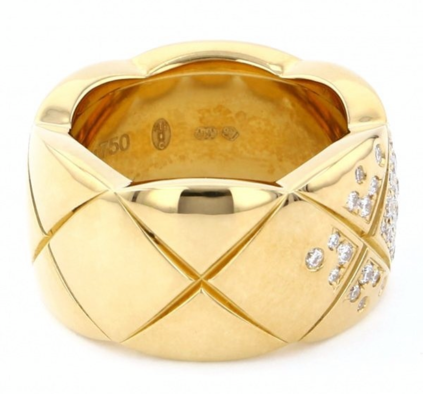CHANEL Diamond Large CoCo Crush 18KT Yellow Gold Ring Size 55/ 7