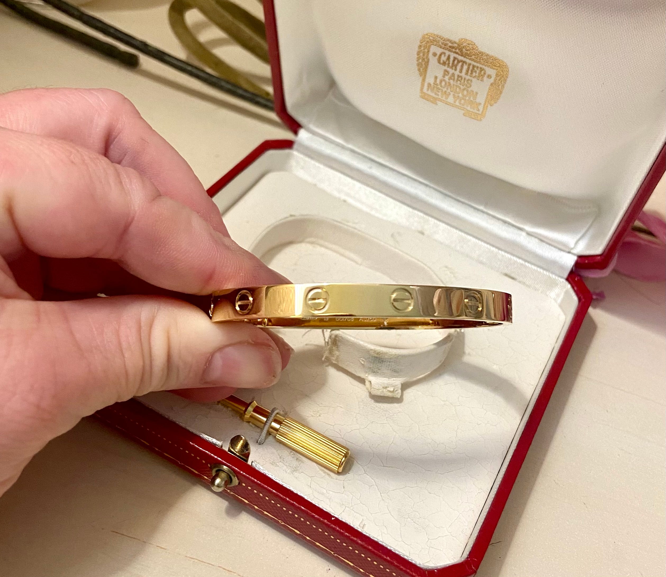 Cartier 18KT Yellow Gold Love Bracelet Size 19