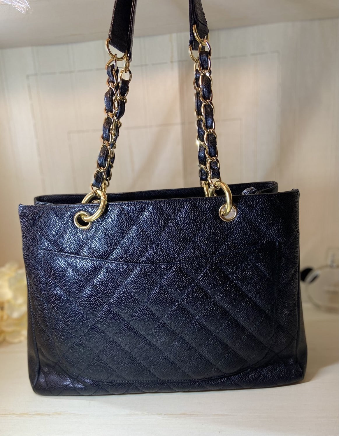 CHANEL GST Grand Shopper Tote Black Caviar Leather GHW Bag