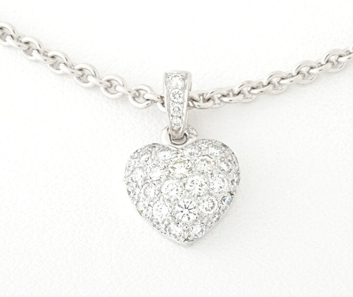 Cartier Full Diamond Paved Heart Necklace