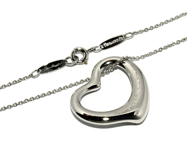 Tiffany & Co. Diamond Pt950 Elsa Peretti Heart Necklace