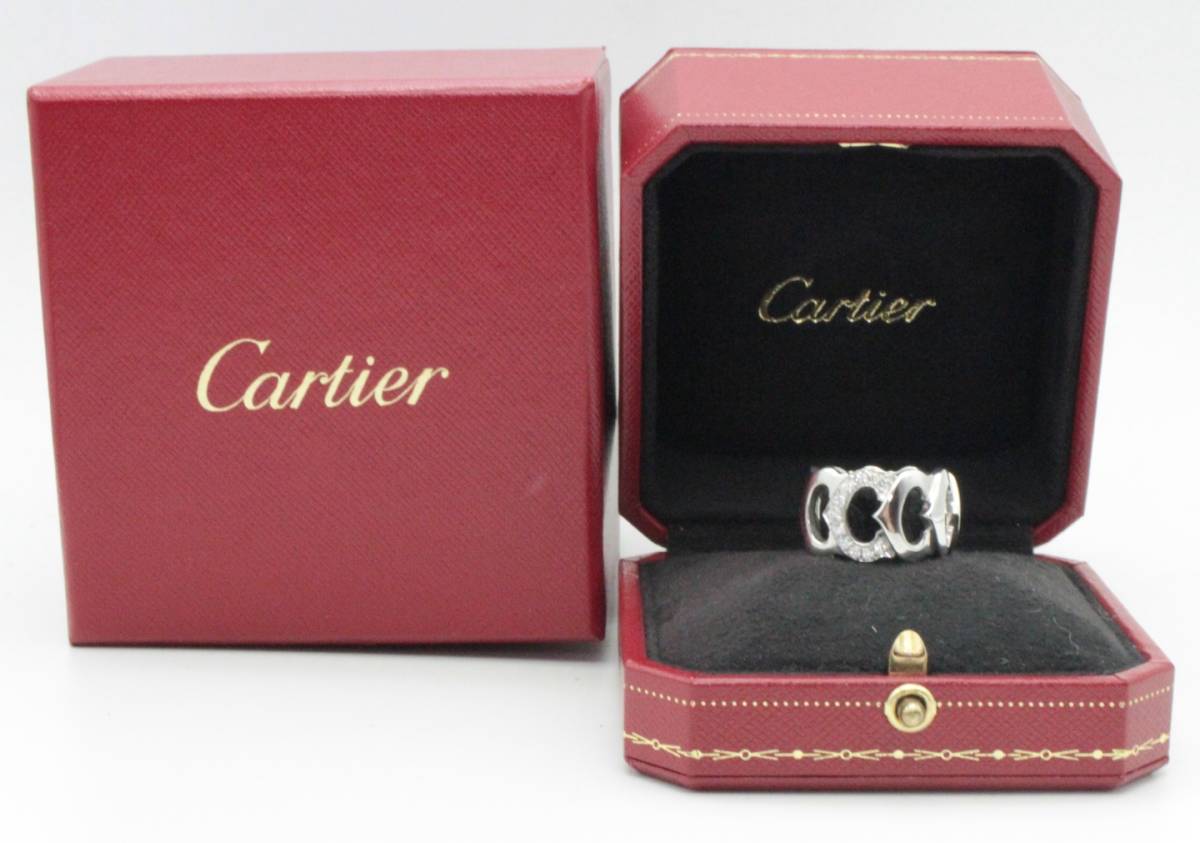 Cartier Diamond-Paved C Motif 18KT White Gold Ring