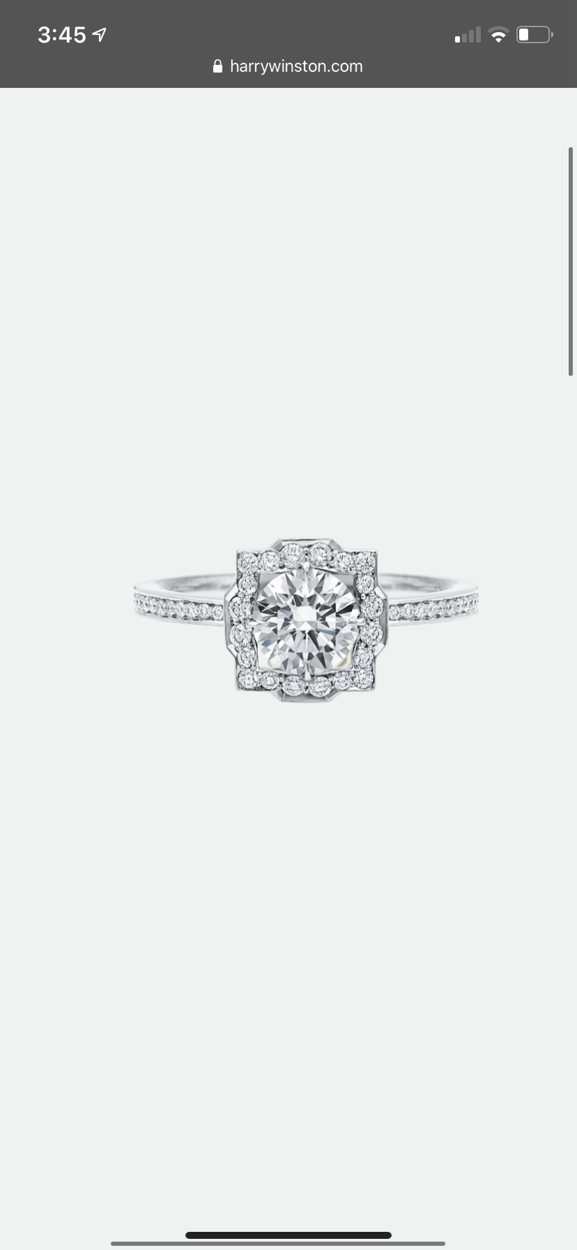 Harry Winston Belle Collection 2.21 tcw Diamond Engagement / Wedding Ring