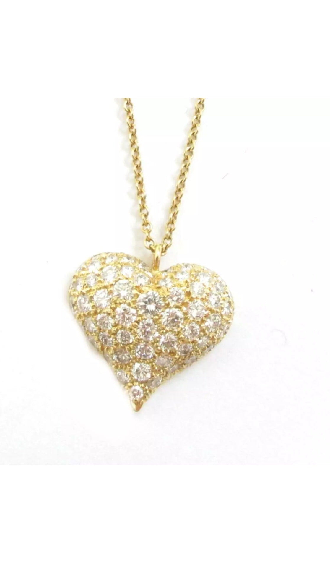 Tiffany & Co. Pave Diamond Heart Necklace