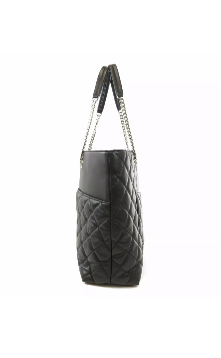 CHANEL Timeless CC Black Lambskin Tote Shoulder Handbag