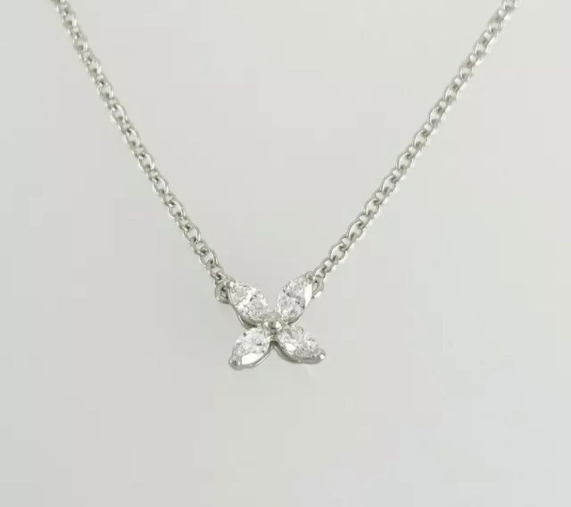 Tiffany & Co. Diamond Pt950 Platinum Mini Victoria Necklace