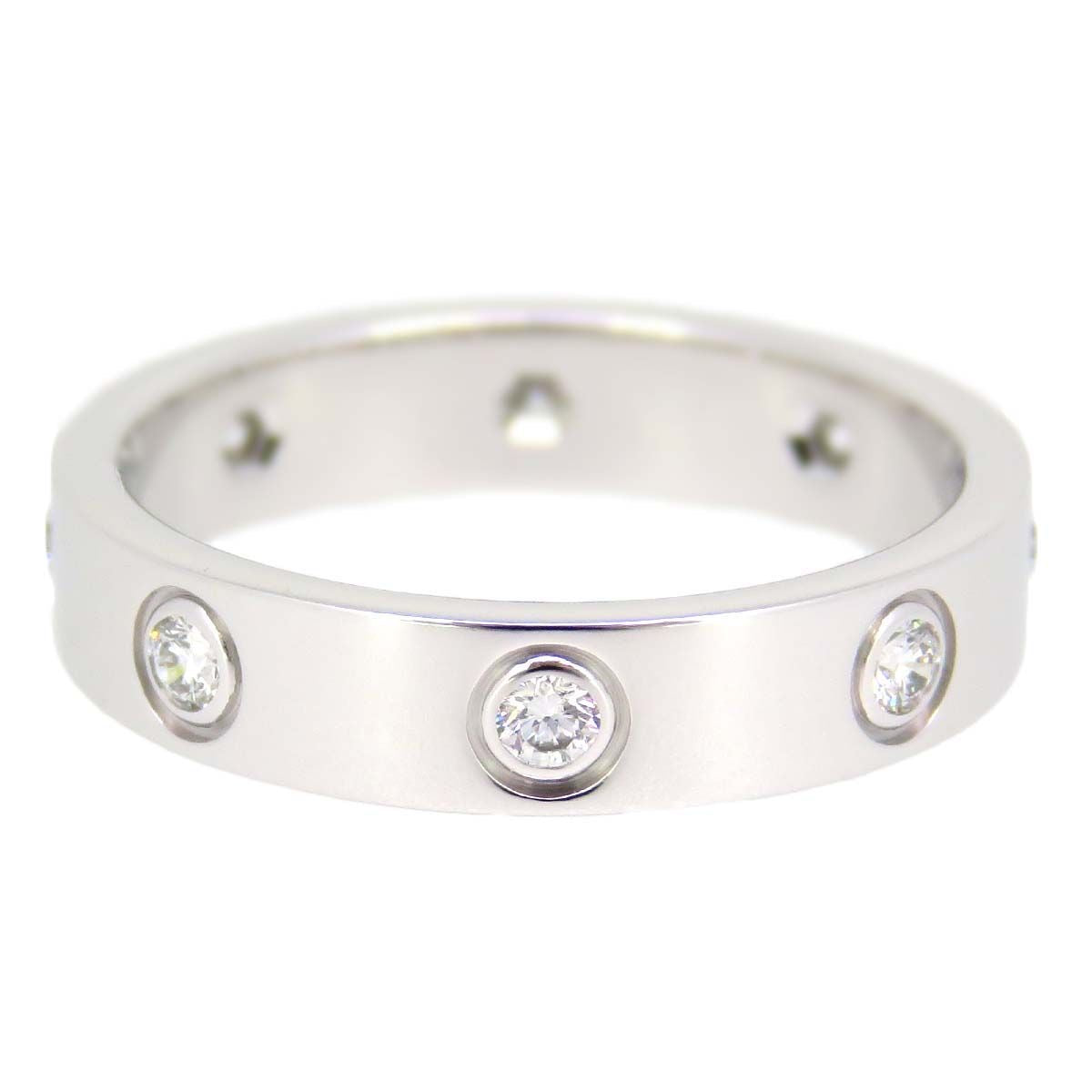 Cartier 8P Full Diamond Mini Wedding Love Ring 18KT White Gold #50/ 5
