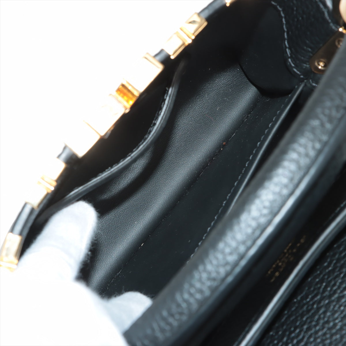 Louis Vuitton Mini Black Capucines Gold Monogram Flower Handbag