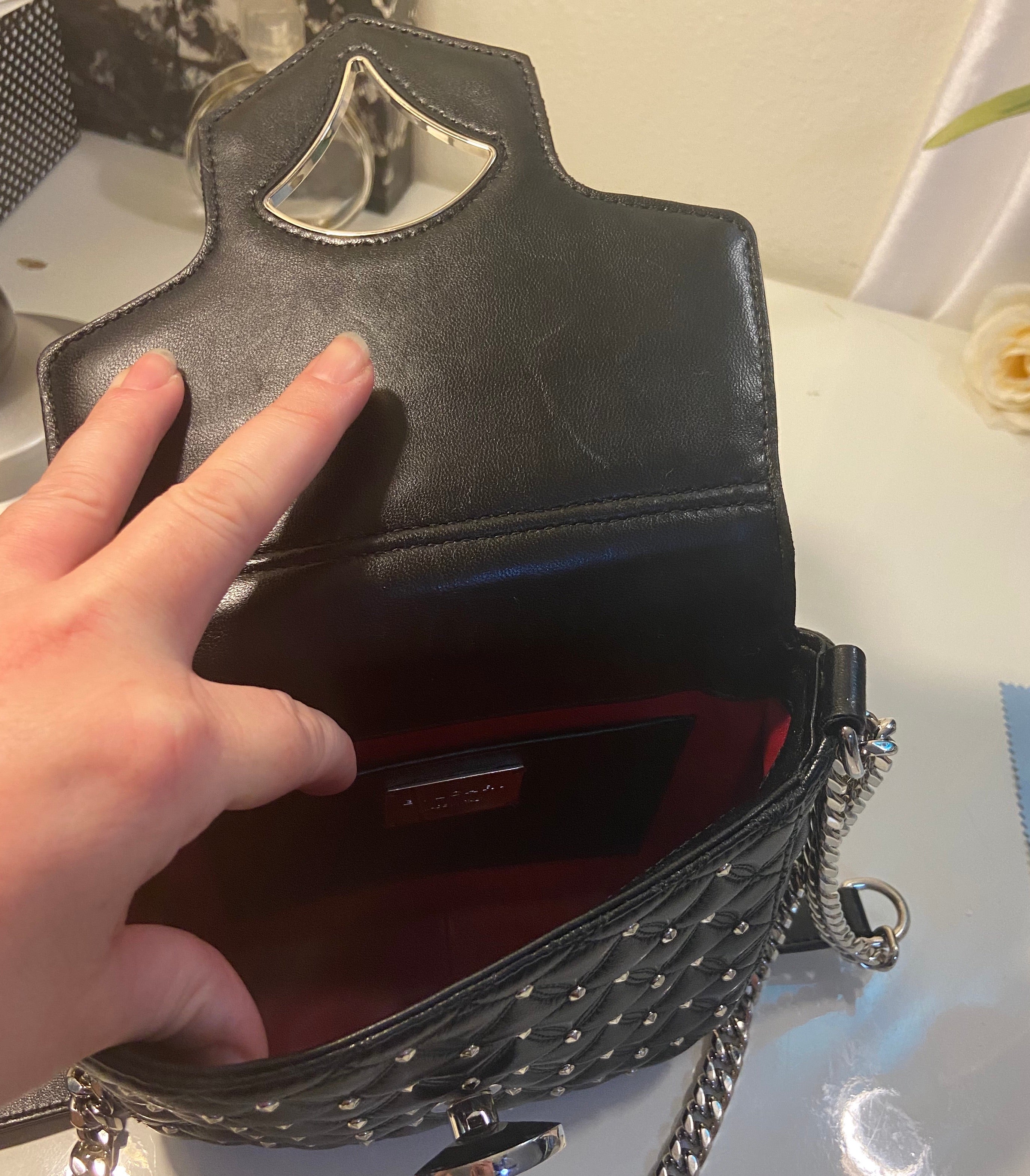 Bvlgari Diva’s Dream Black Quilted w/ Studs Crossbody Handbag