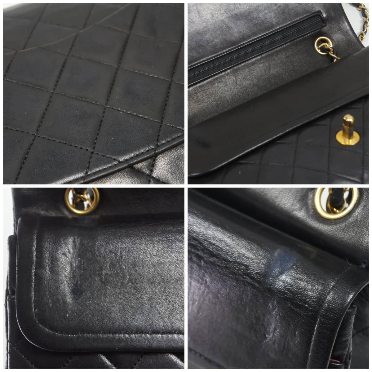 CHANEL Black Lambskin 25 Double Flap Handbag