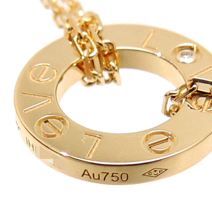 Cartier 2P Diamond Love Necklace 18KT Yellow Gold