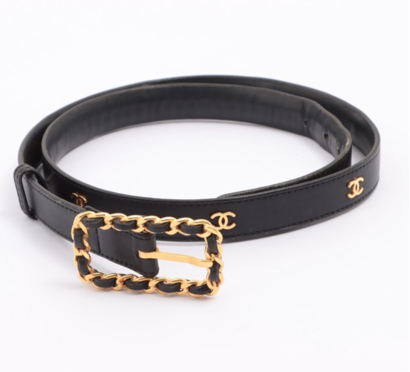 CHANEL CC CoCo Quilted Black Leather Gold Hardware Belt