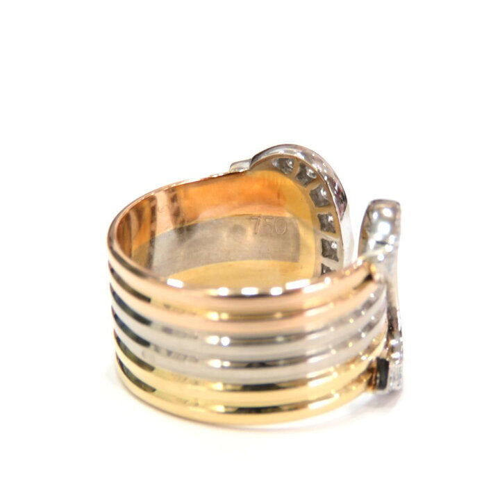 Cartier 2C Diamond Wide Trinity 18Kt Gold Ring