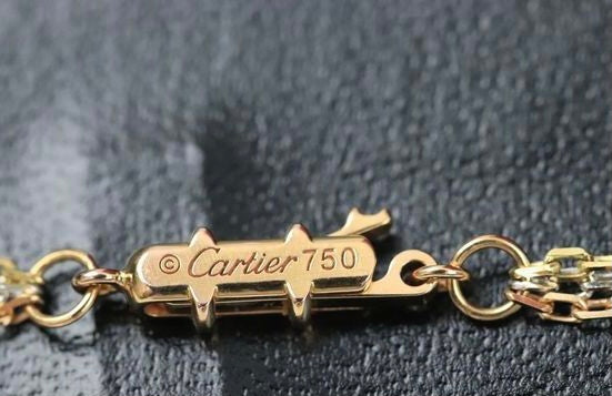 Cartier Trinity Diamond 18KT Tri-Gold Necklace Chain & Pendant