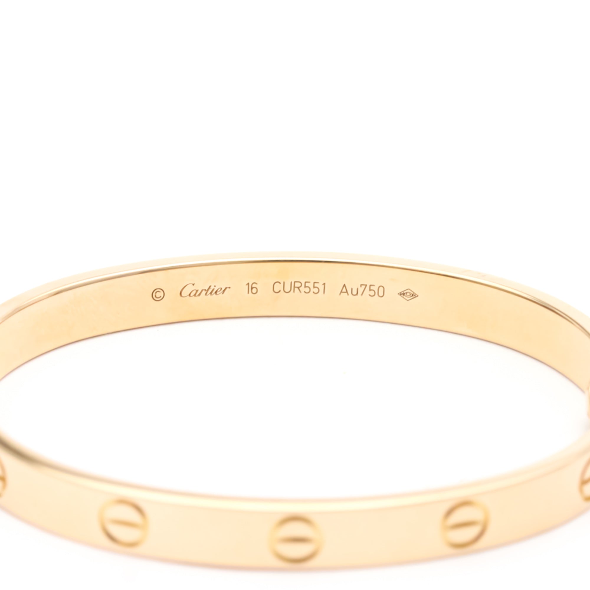 Cartier 18KT Rose Gold Love Bracelet, Size 16 w/ Certificate