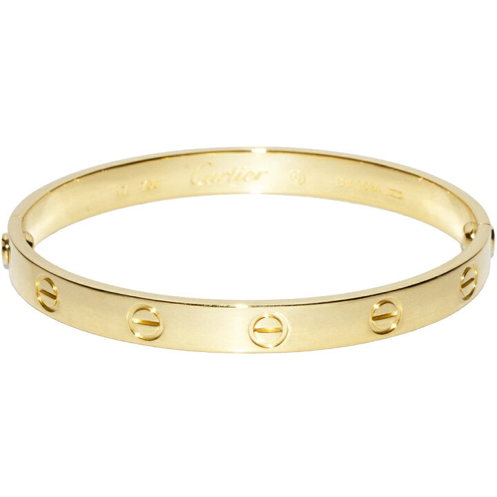 Cartier 18KT Yellow Gold Love Bracelet Size 17 w/ Cert