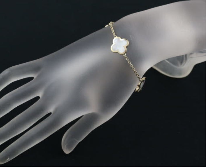 Van Cleef & Arpels Pure Alhambra Mother of Pearl Yellow Gold Bracelet