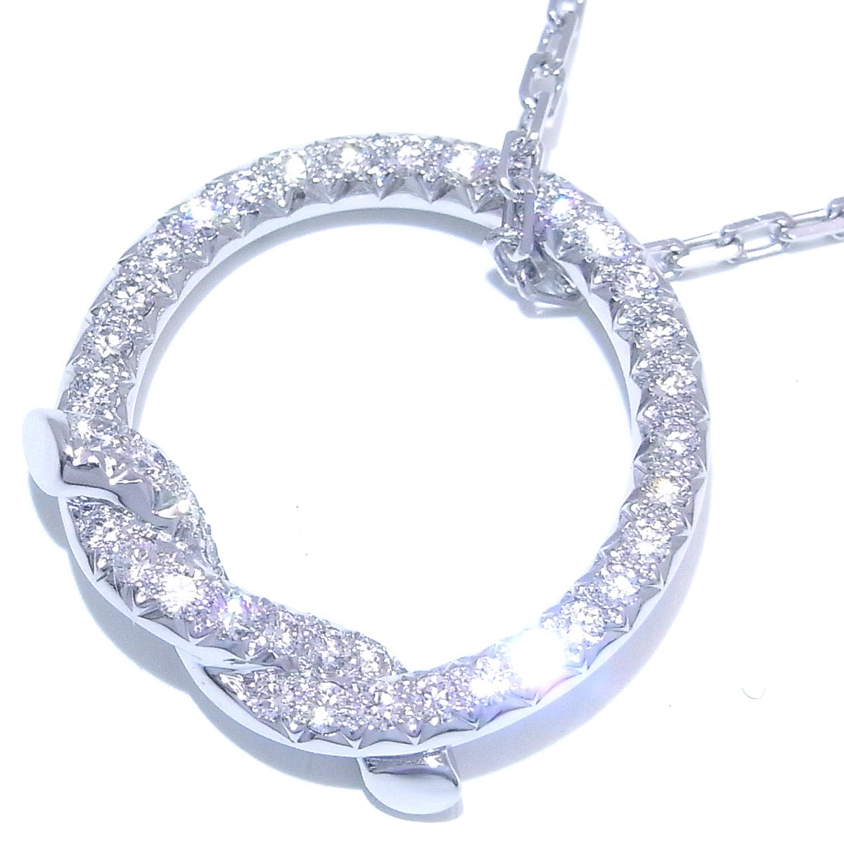 Cartier Diamond 18KT White Gold Entrelaces Pendant Necklace